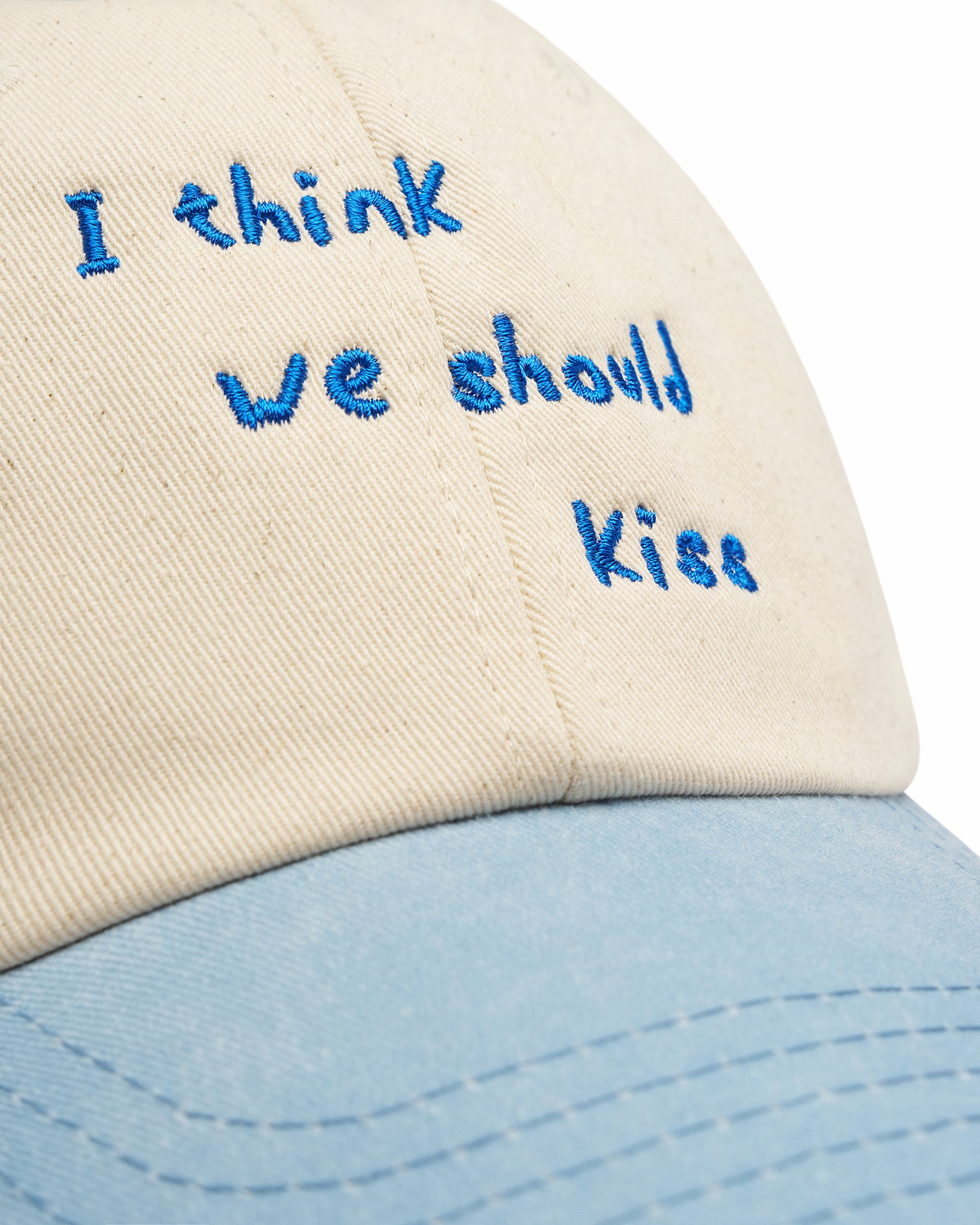 'We Should Kiss' Cap Light Denim