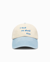 'We Should Kiss' Cap Light Denim