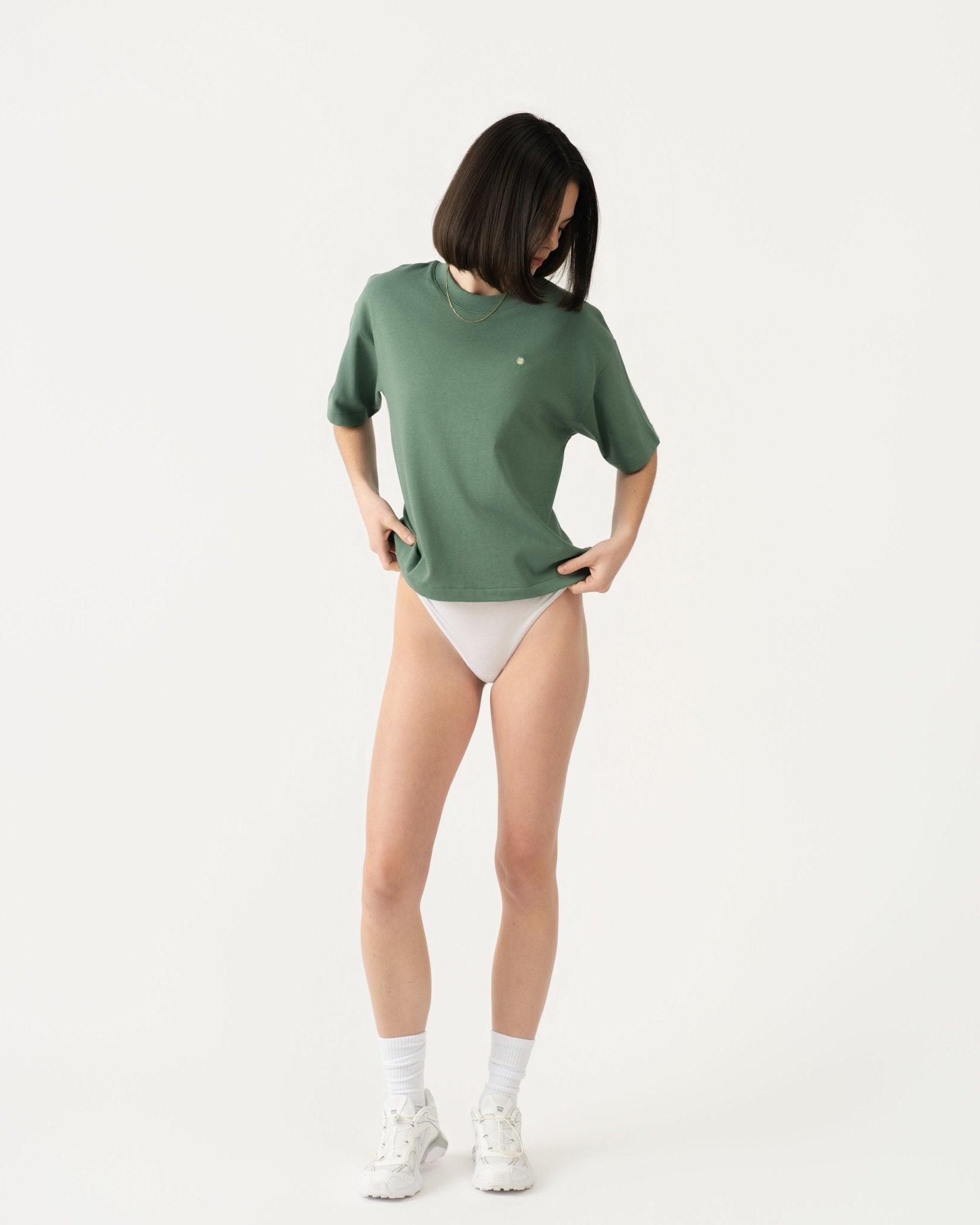 Daisy Cropped T-Shirt Green