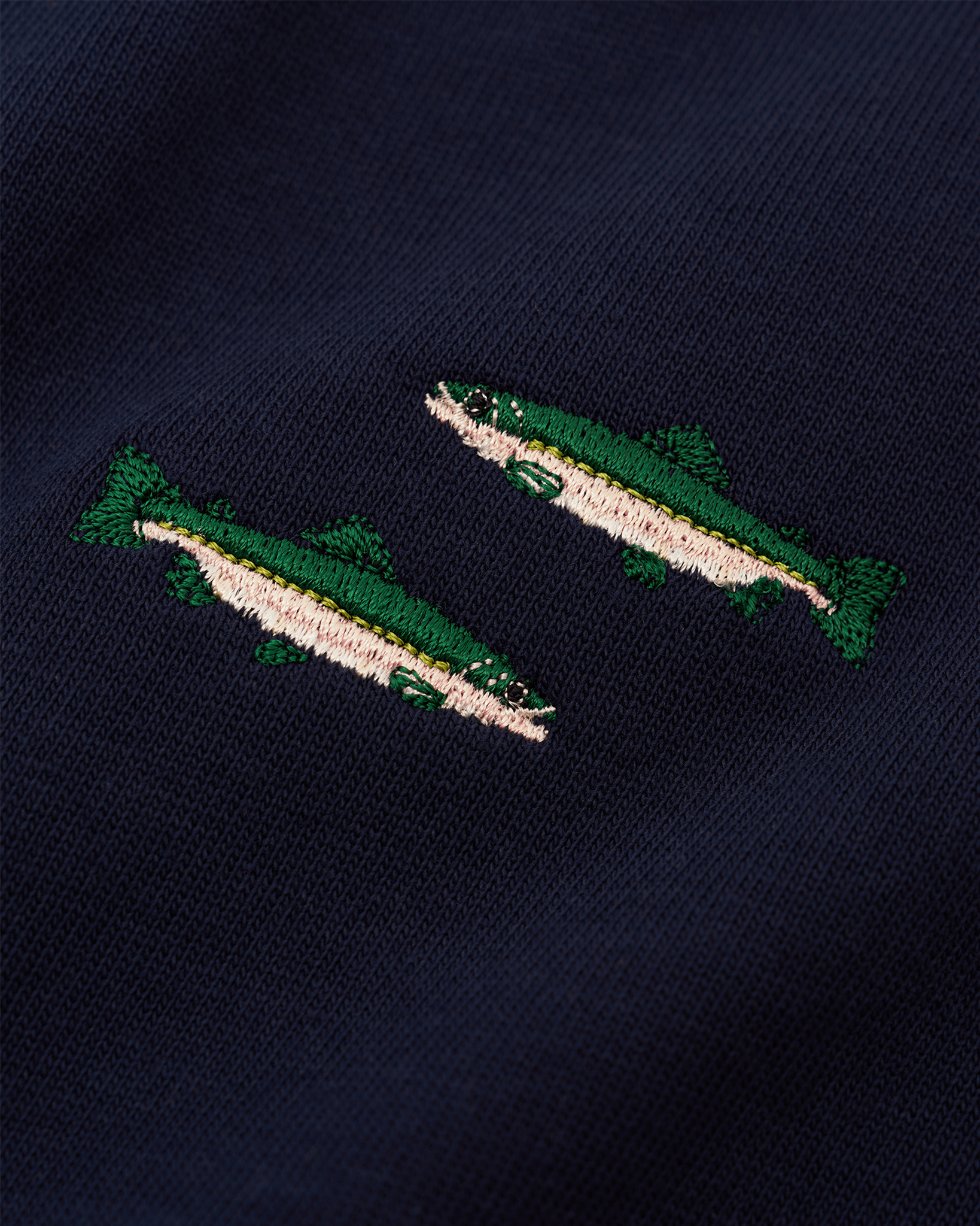 Trout Cropped T-Shirt Navy