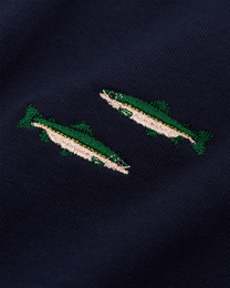Trout Cropped T-Shirt Navy