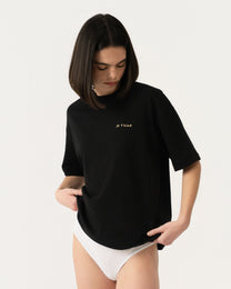Je t'aime Cropped T-Shirt Black