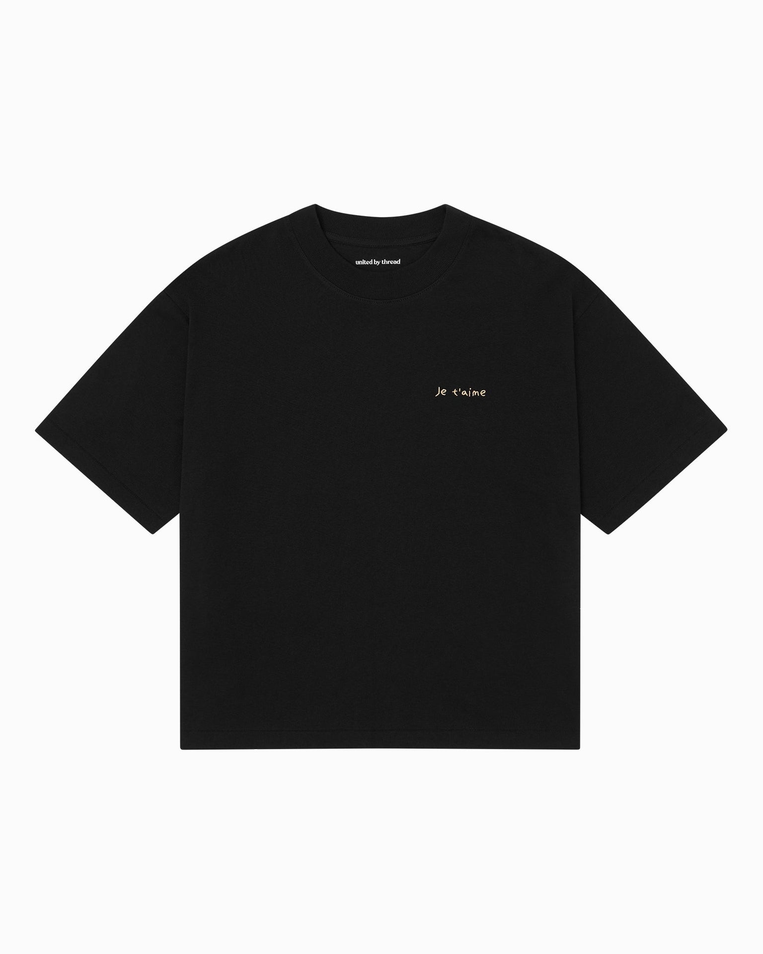 Je t'aime Cropped T-Shirt Black