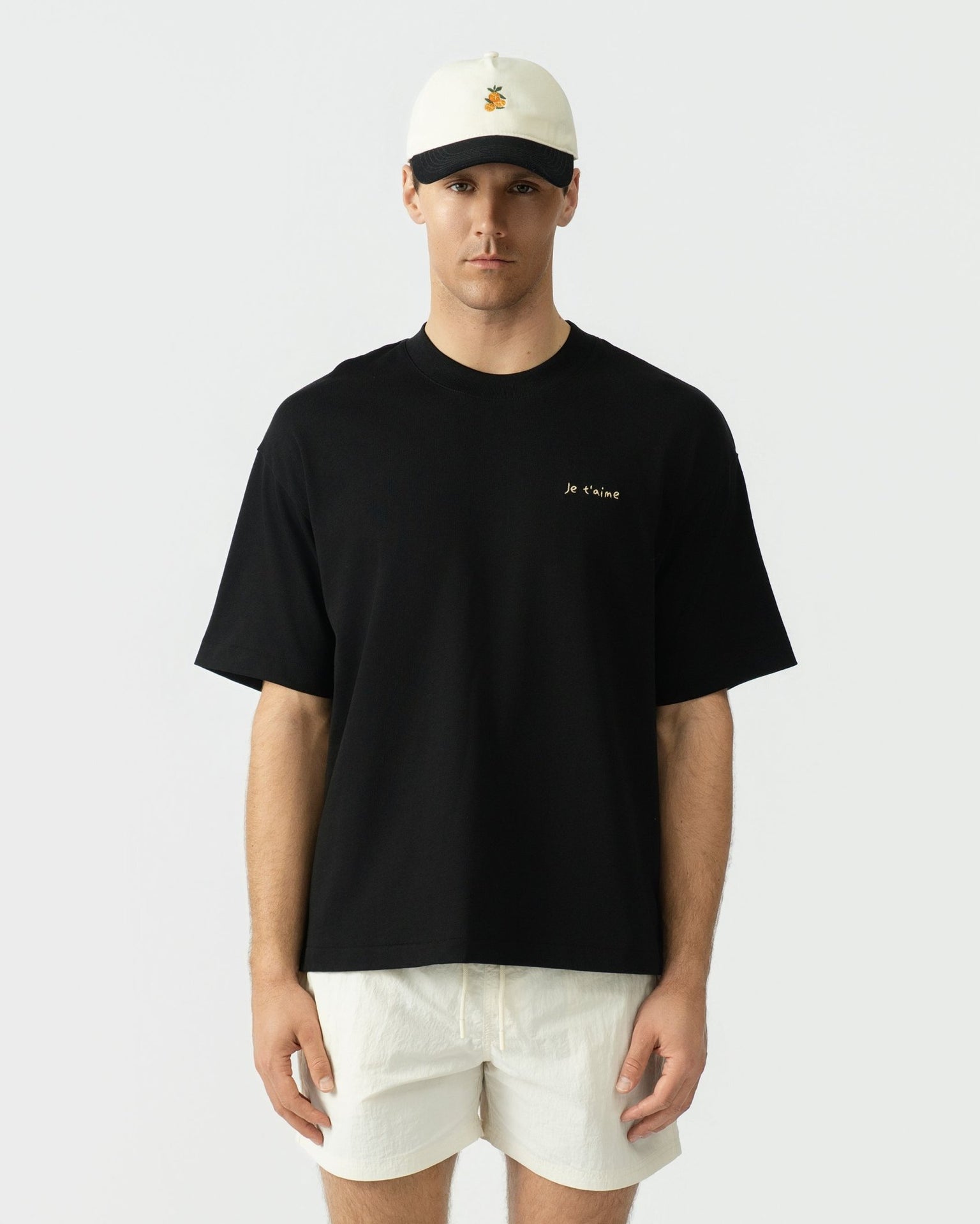 Je t'aime Cropped T-Shirt Black