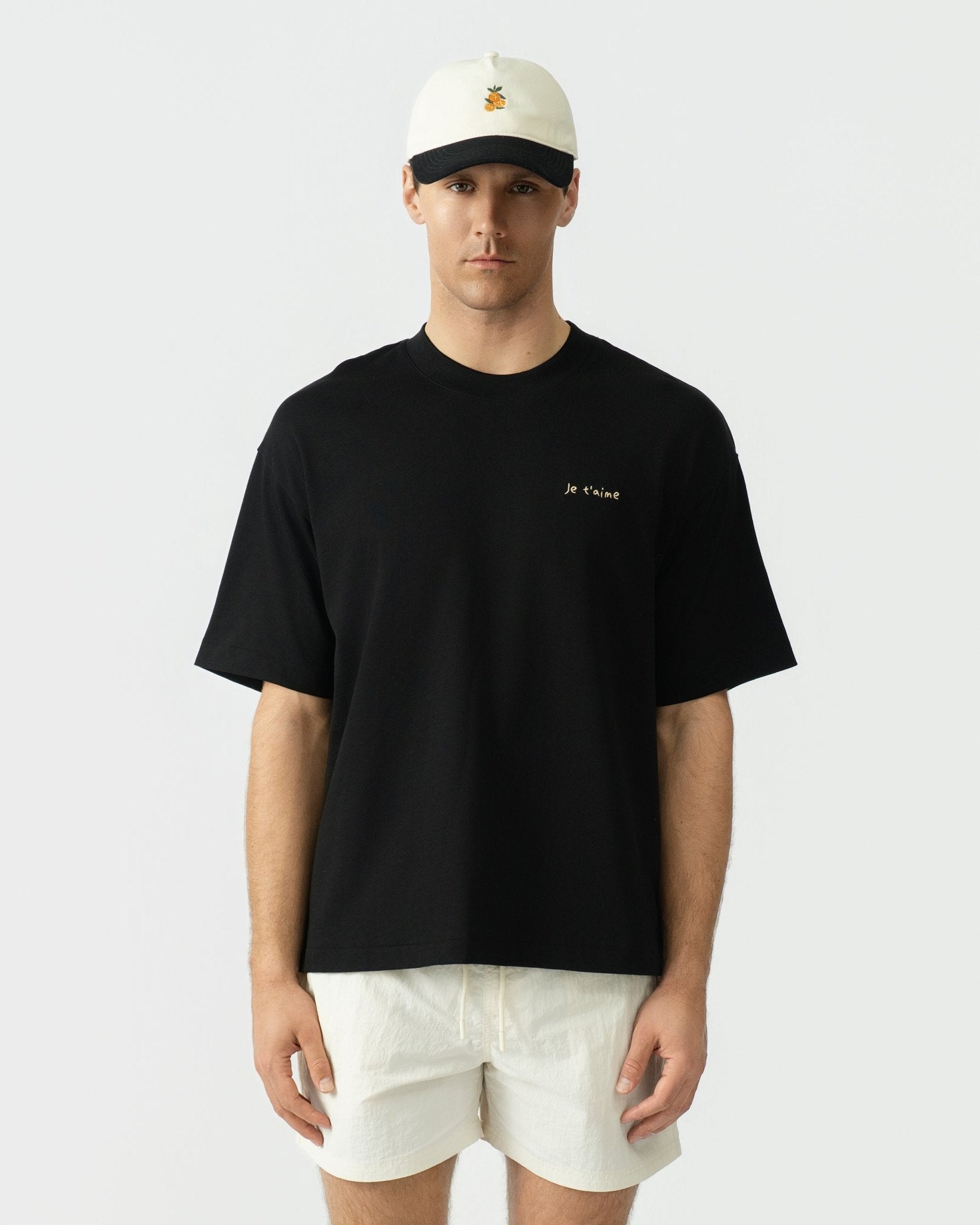 Je t'aime Cropped T-Shirt Black