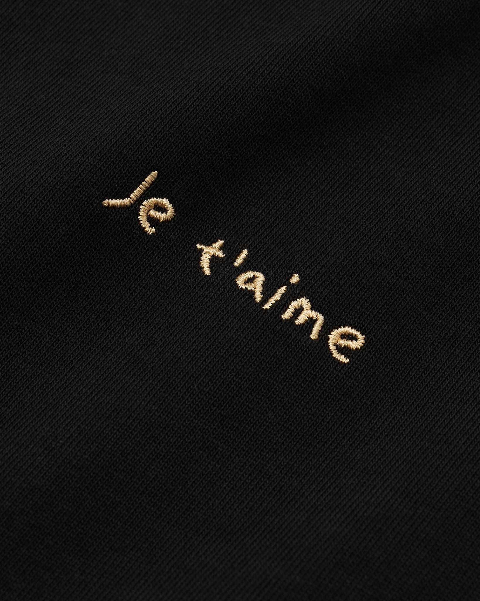 Je t'aime Cropped T-Shirt Black