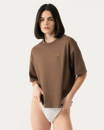 Sunflower Cropped T-Shirt Brown