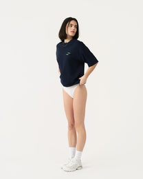 Trout Cropped T-Shirt Navy