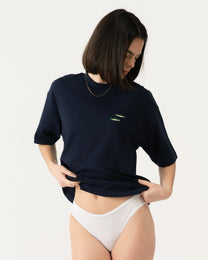 Trout Cropped T-Shirt Navy