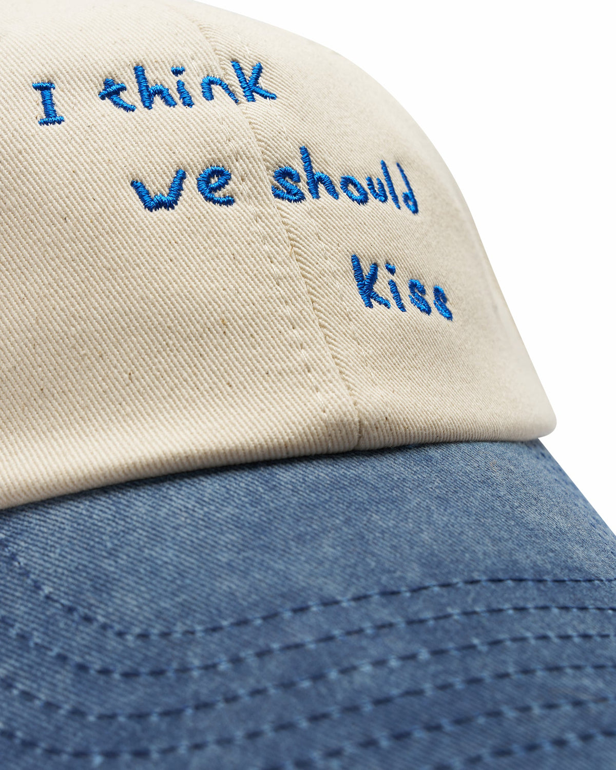 'We Should Kiss' Cap Denim