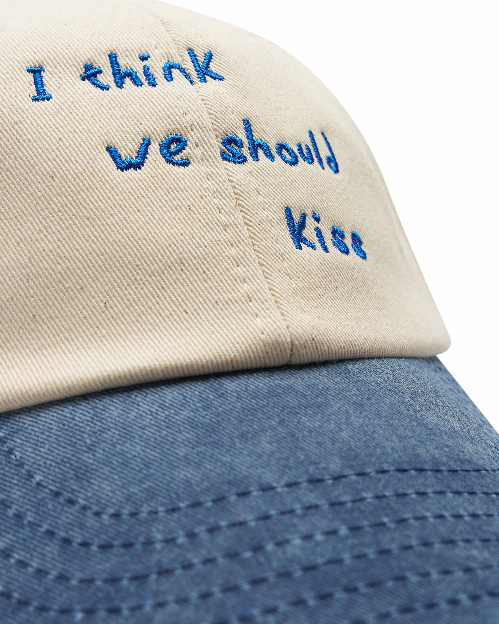 'We Should Kiss' Cap Denim
