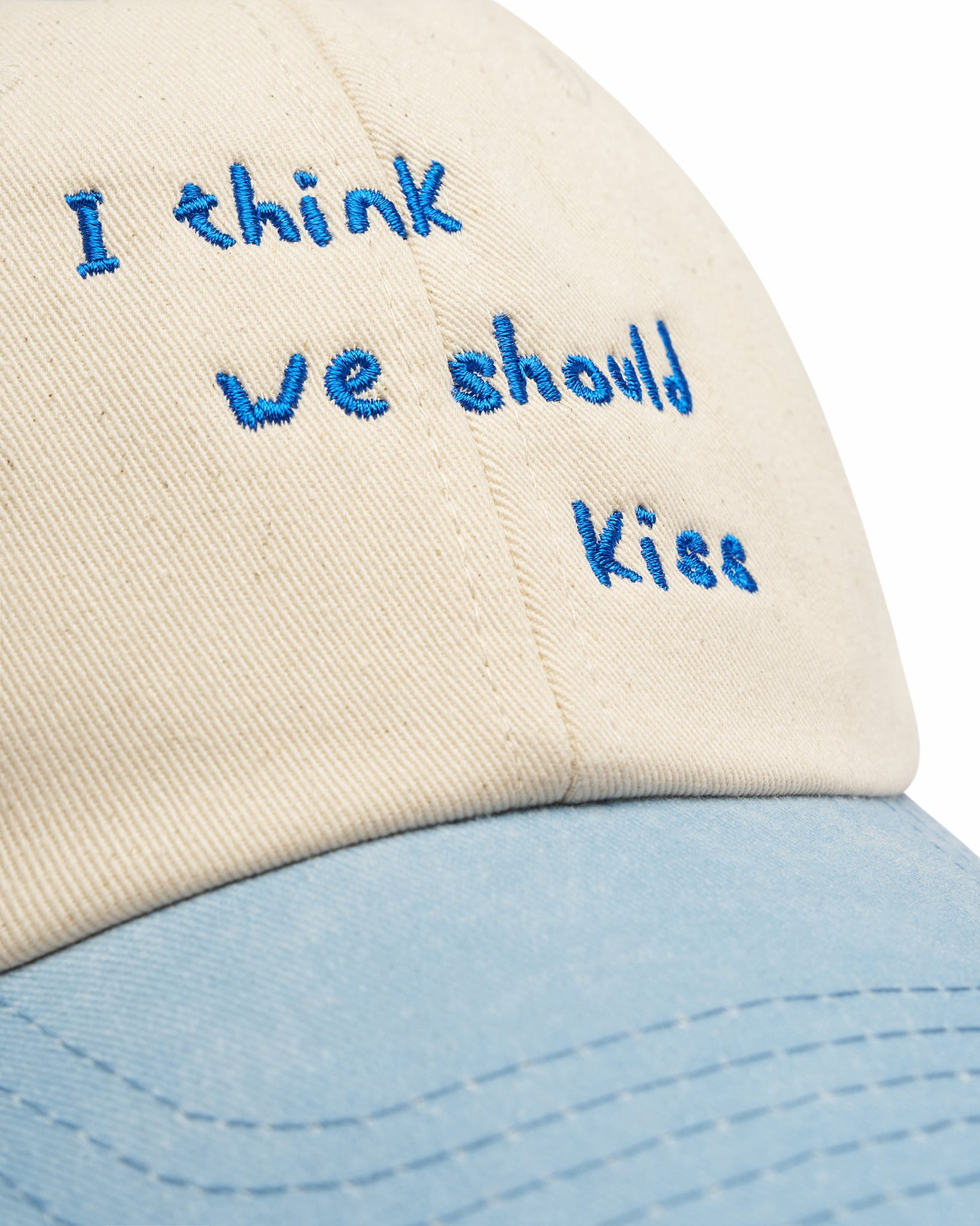 'We Should Kiss' Cap Light Denim