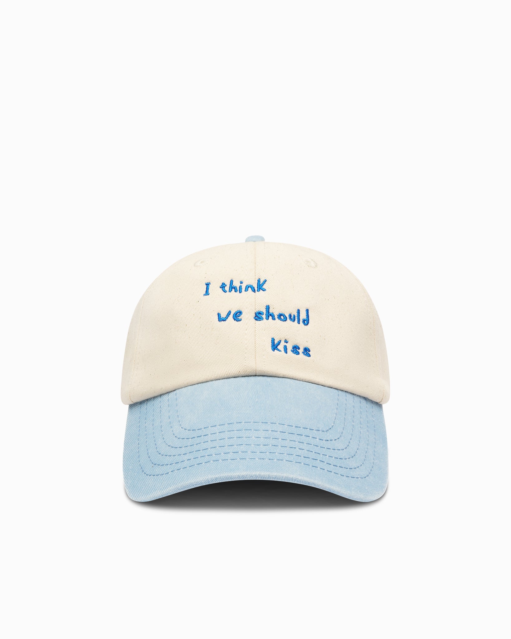 'We Should Kiss' Cap Light Denim