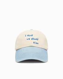 'We Should Kiss' Cap Light Denim